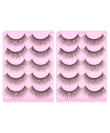 FOMIYES 10 Pairs diamond false eyelashes embellishments fluffy Women False Eye Lashes colored lash extensions decore rhinestone trim Women Fake Lashes Miss chemical fiber make up