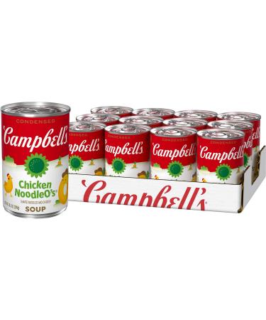 Campbell's Condensed Kids Soup, Chicken NoodleOs Soup, 10.5 Ounce Can (Pack of 12)