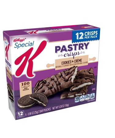 Kellogg's Special K Pastry Crisps, Breakfast Bars, 100 Calorie Snacks, Cookies 'N' Creme, 5.28oz Box (12 Crisps)