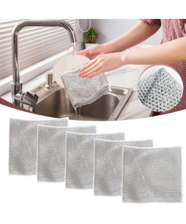 Multipurpose Non-Scratch Scrubbing Wire Dishwashing Rags Double Stainless Steel Scrubber Steel Scrubber Pads Effortlessly Stubborn Stains (3pcs One Size) 3pcs One Size
