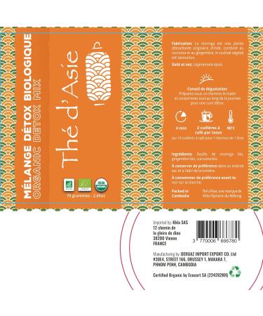  Khla Organic Detox Infusion Moringa Leaf Ginger Turmeric - Loose Tin 75g - Certified Organic - Asian Tea by KHLA - Buy Online on GoSupps.com