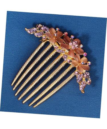 DOITOOL Opal Comb Womens Hair Clips Combs for Women Hair Barrettes for Women Hair Comb for Women Hair Comb Clips for Women Fine Tooth Alloy Back of Head French Purple Bride - Buy Online on GoSupps.com