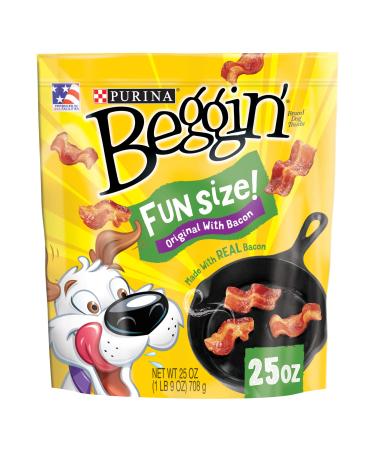 PURINA Beggin' Fun Size Bacon Flavor Adult Dog Treats - Made in USA Facilities Adult Dog Training Snacks Fun Size Bacon 25 oz. Pouch