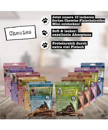 Chewies Mini Goat Meat Strips for Dogs - 100% Hypoallergenic Grain-Free Treats - 70g Dried Goat Snacks - Buy Online on GoSupps.com
