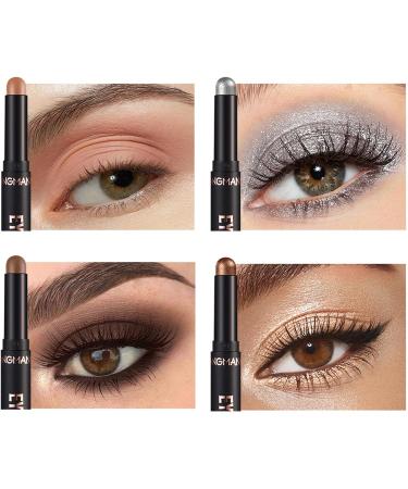 Eyeshadow Pencil Set - Shimmer Creamy Eyeshadow Pencils - Waterproof Shimmer Eye Shadow Sticks Eye Shadow Stick Makeup Set Smoky Highlighter Eye Makeup Pochy - Buy Online on GoSupps.com