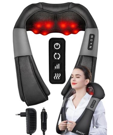 Maltec neck massager neck back whole body massager shiatsu massage belt warming and vibration pain relief muscle neck massage device