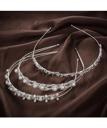6-Piece Crystal Flower & Leaves Crown Headband Set for Bride & Bridesmaids - Wedding Party Headdress (Style 1) Silver - Buy Online on GoSupps.com