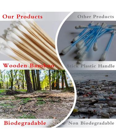 800 Double Precision Tips Cotton Swabs - Double Pointed Shape for Makeup - 4 Packs of 200 Pieces Each - Buy Online on GoSupps.com