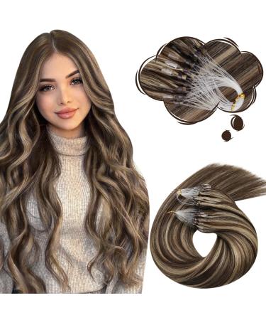 Moresoo Extensions Real Hair Microring #P4/27 Dark Brown With Karamellblond Remy Micro Loop Extensions Real Hair 1g Cold Fusion Real Hair Extensions Microrings Brown 50g 45 cm 1.Microring #P4/27 - Buy Online on GoSupps.com