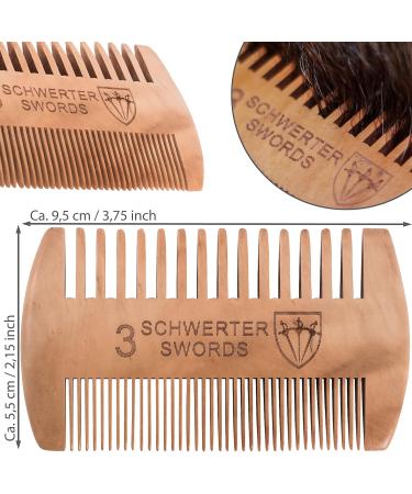 Three Swords Barba Beard Care Comb - Quality Peach Wood Grooming for All Beard Types - Buy Online on GoSupps.com
