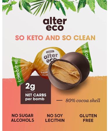 Alter Eco Organic Dark Chocolate Almond Butter Bombs 3.8 oz - Guilt-Free Snack - Buy Online on GoSupps.com