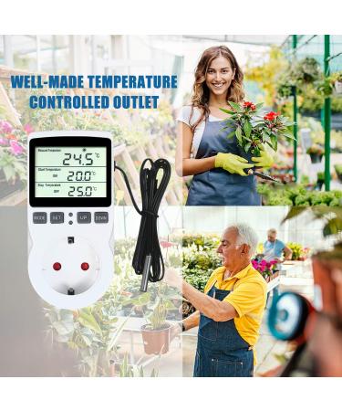 Vislone Digital Reptiles Thermostat Regulator - Timer & Probe for Terrarium & Aquarium Temperature Control | Ideal for Greenhouse Seed Germination - Buy Online on GoSupps.com