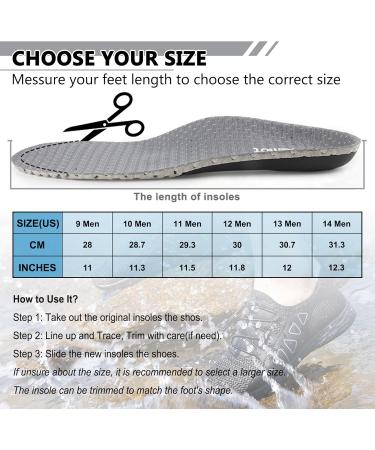 Buy Riemot Plantar Fasciitis Orthotics Insoles for Men - High Arch Support & Breathable Design for Flat Feet Pain Relief - Perfect for Work Boots & Heavy Duty Shoes - Grey US 9 / EU 42 - Buy Online on GoSupps.com