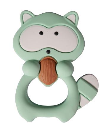 Teething ring/pacifier in raccoon look for chewing without BPA 7 colors (mint green)