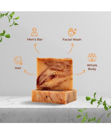All Natural Cedar Citrus Bar Soap for Men - Organic Coconut Oil Zero Grit 4.7oz - Perfect Gift for Husband Dad Brother Boyfriend - Buy Online on GoSupps.com