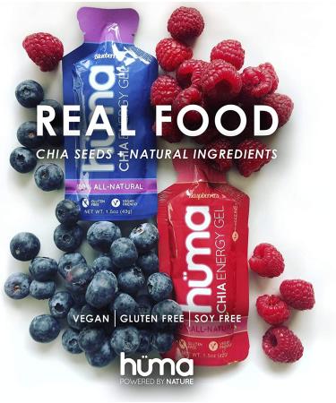 Huma Chia Energy Gel 12 Pack - Stomach-Friendly Endurance Fuel, Real Food Energy Gels - Variety Pack - Buy Online on GoSupps.com