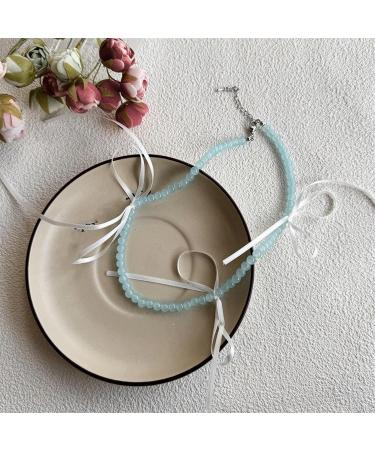 Buy OralGos Candy Colored Pearl Necklace with Bow Pendant - Stylish Green Jewelry for International Shipping - Buy Online on GoSupps.com