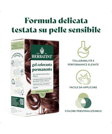  Herbatint Herbatint Permanent Hair Colour Gel 7M Mahogany Blonde - 170ml | Ammonia-Free 100% White Hair Coverage | for Sensitive Skin with 8 Organic Natural Extracts - Buy Online on GoSupps.com