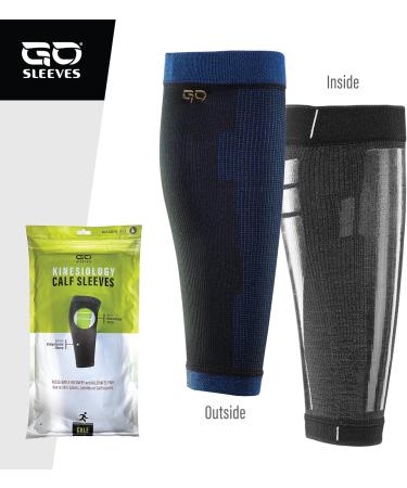 Buy GO Calf Lower Leg Kinesiology Compression Sleeve - Blue XL Pair | Ultimate Support for Injury Recovery & Performance - Buy Online on GoSupps.com