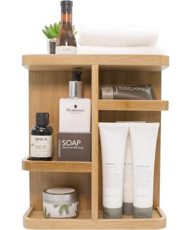 Sorbus 360 Bamboo Cosmetic Organizer - Multi-Function Storage Carousel for Makeup, Toiletries, and More - Ideal for Vanity, Desk, Bathroom, Bedroom, Closet, Kitchen - Eco-Friendly Bamboo - Buy Online on GoSupps.com