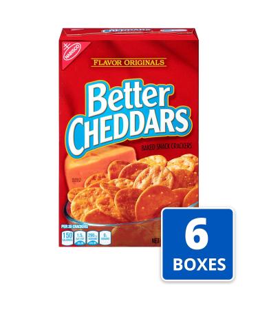 Better Cheddars Baked Snack Cheese Crackers - 6.5 Ounce Boxes, Pack of 6 - Buy Online on GoSupps.com