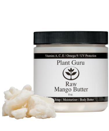 Raw Mango Butter 8 oz. Jar CHUNKS - 100% Pure Natural Unrefined - Great for Skin and Hair Growth. DIY Soap Making Body Butter Lotions and Creams.