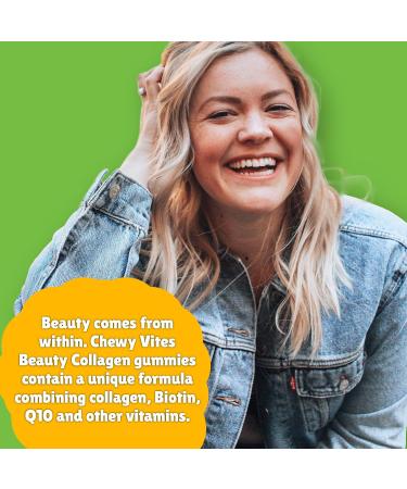 Chewy Vites Beauty Collagen 60 Gummy Vitamins |Hydrolised Collagen CoQ10 Biotin + Vitamins | 1 Month Supply | Real Fruit Juice | Berry Flavour | 2-a-Day | 1 count (Pack of 60) Beauty Collagen - Buy Online on GoSupps.com
