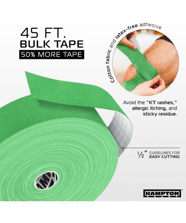 135 Feet Bulk Kinesiology Tape Roll - Waterproof Sports Therapy Support for Knee Muscle Wrist Shoulder Back | Premium Elastic & Hypoallergenic Cotton - Green - Buy Online on GoSupps.com