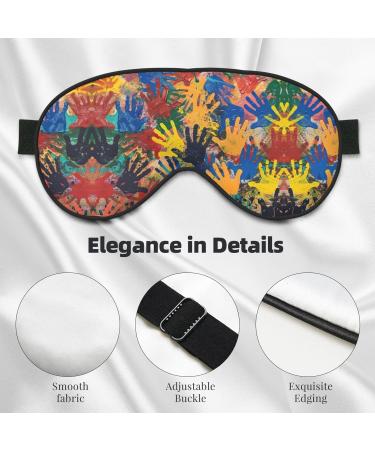 Kids Hand Print Unisex Sleep Eye Mask | Soft Comfort Eye Shade for Travel Yoga and Shift Work - Black - Buy Online on GoSupps.com