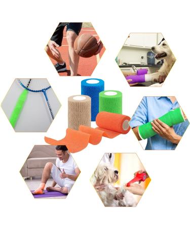 BQTQ 8 Rolls Cohesive Bandage 4 Inch Self Adherent Sport Wrap Tape for Ankle Sprains - Blue - Stretch Bandage Wrap for Humans and Animals - Buy Online on GoSupps.com