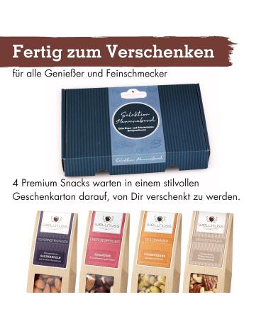 Men's Evening Gift Set - Vegan Premium Snacks | 4 Noble Nuts in Gift Box | Perfect Gift for Him - Friend Father Brother Grandpa | Wellnut Premium Nuts - Buy Online on GoSupps.com