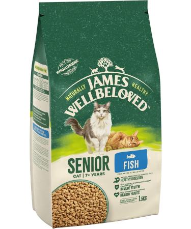 James Wellbeloved Senior Fish 1.5 kg Bag Hypoallergenic Dry Cat Food Fish (Old Design) 1.5 kg (Pack of 1) - Buy Online on GoSupps.com