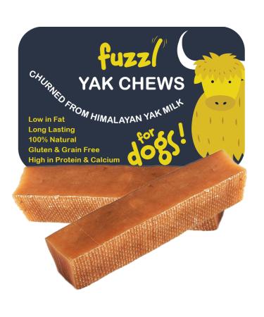 Fuzzl Premium Dog Chews - Natural Dog Treats with Himalayan Yak Milk - Natural Dog Food Chews - Sticks - 2 Pack