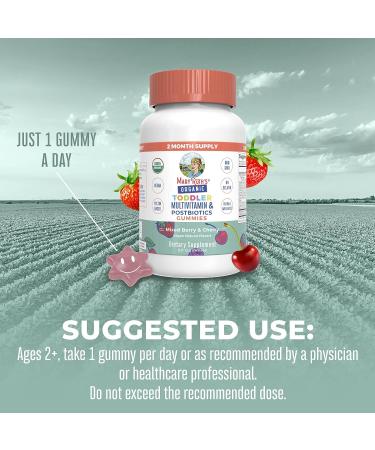 MaryRuth's Toddler Multivitamin Gummies + Postbiotics | USDA Organic | 60 Count - Buy Online on GoSupps.com