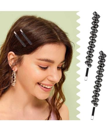 OIIKI 8PCS Black Rhinestones Hair Pins - Crystal Bobby Pins for Women - Sparkle Rhinestone Metal Clips - Girls Hair Jewelry for Parties & Daily Use - Buy Online on GoSupps.com