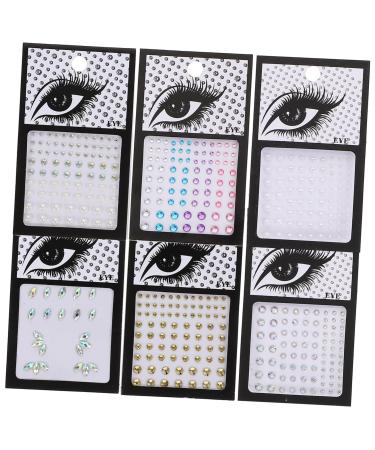 FOMIYES 18 Sheets Face Rhinestone Stickers Rhinestones Sparkle Stickers Glitter Makeup Rhinestone Face Sticker Transparent Eyes Jewels Crystals Face Stickers Eye Face Gems Acrylic