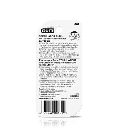 GUM Stimulator Rubber Tip Refills - 3 Count (Pack of 6) - Buy Online on GoSupps.com