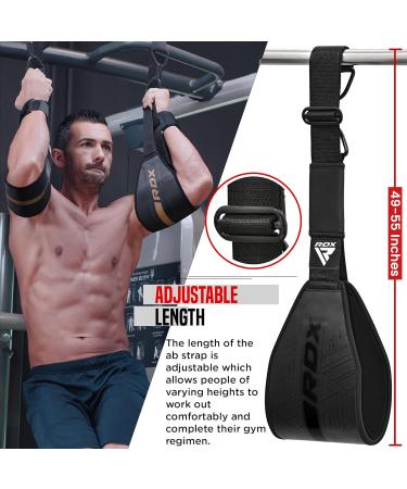 RDX Abdominal Muscle Loop - Maya Hide Leather Padded D-Ring for Fitness Training Pull-Ups & Arm Exercises - Unisex Black - Buy Online on GoSupps.com