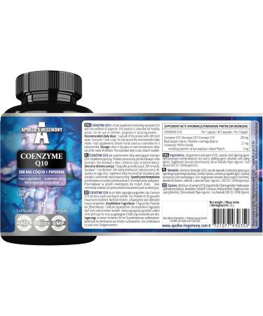 Buy Apollo's Hegemony Coenzyme Q10 200mg - 60 Vegan Capsules | Enhance Energy & Antioxidant Protection - International Shipping Available - Buy Online on GoSupps.com