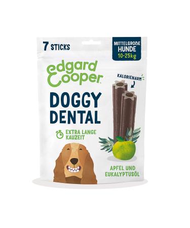Edgard & Cooper Snacks Dental Stick Medium Dog Natural 7 Kausticks Dental Care Eucalyptus & Apple once a day low in calories long chewing fresh breath