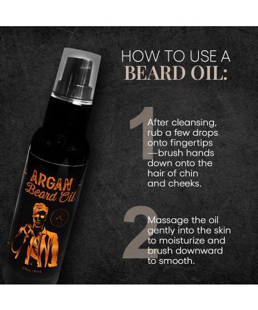 Naked Armor Argan Beard Oil - Organic 2 fl oz Men's Beard Oil for Smoother Softer Beards | All-Natural with Coconut Avocado & Babassu Oils | Made in USA - Perfect Gift for Men - Buy Online on GoSupps.com