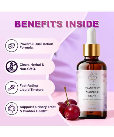 AQUONIX Cranberry & D-Mannose Drops for Women - Urinary* Tract Support - Liquid Herbal Tincture Supplement - Sugar-Free, Fast Absorption, 2 fl oz - Buy Online on GoSupps.com