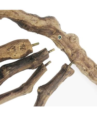 Allazon Bird Toys - 4 Natural Wood Swing Sticks & Grape Sticks for Parrots | Eco-Friendly Bird Accessories - Buy Online on GoSupps.com