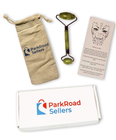 Premium Natural Double Neck Jade Roller Massaging Tool | Removes Toxins and Reduces Facial Puffiness