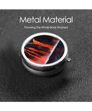 Kilauea Volcano Mini Round Pill Box | 3 Compartment Travel Medicine Organizer | Portable Pill Case for Home & Office Use - Buy Online on GoSupps.com