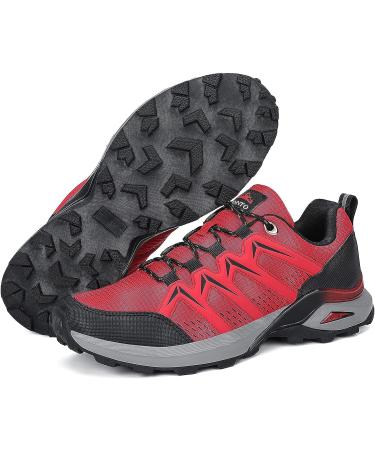Dannto Men Hiking Shoes Trail Running Sneakers - Outdoor Trekking Cross Training 11 B-red - Buy Online on GoSupps.com