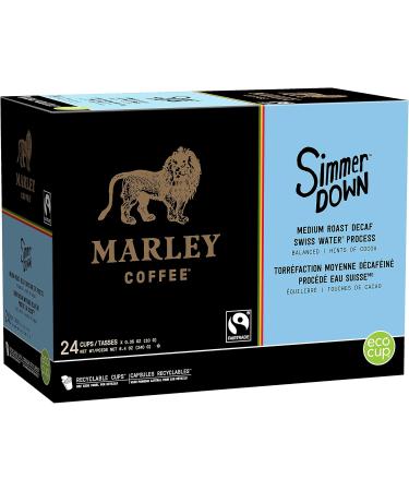 Marley Coffee Single Serve K-Cup Compatible Capsules Simmer Down Decaf Swiss Water Process Medium Roast 24 Count - Buy Online on GoSupps.com