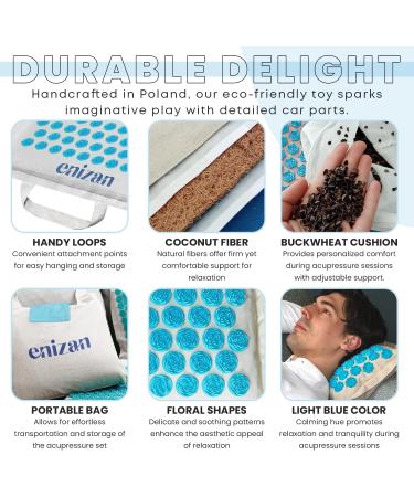 Premium Acupress Toweratte & Pillow Eco-Friendly Spiked Mat for Pain Relief | Portable Acupuncture Mat with Coconut & Buckwheat - Buy Online on GoSupps.com