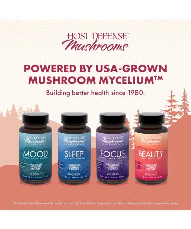 Host Defense MycoBenefits Beauty Capsules - Supplement for Healthy Hair & Nail Strength - Skin Elasticity & Health Aid - Mushroom Supplement with Biotin & Hyaluronic Acid - 60 Capsules (30 Servings) - Buy Online on GoSupps.com