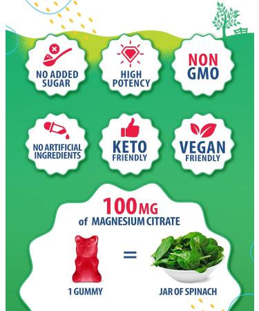 Magnesium Gummies for Kids & Adults - 100mg - Calm Magnesium Chews - Magnesium Citrate Chewable Supplement for Mood & Muscle Support - Citrato de Magnesio para Ni os - 30 Gummies 30 Count (Pack of 1) - Buy Online on GoSupps.com
